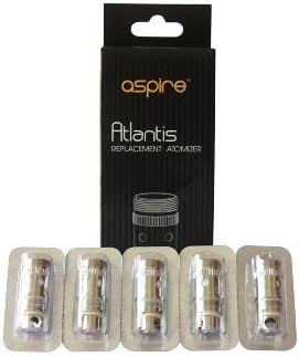 Aspire Bottom Vertical Coil Design Tank (5 Pack 0.5ohm Aspire Atlantis Coil) by Vapor Enjoy