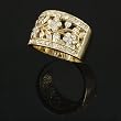Goldtone Pave Style CZ Flower Fashion Ring