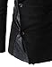 (GD93) Slim Stylish Unbalanced Metallic Leather Point Knitted Cardigan Sweaters Black US 2XL(Tag Size 3XL)