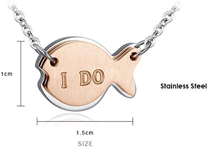 Big Mouth Fish Pendant Necklaces for Teen Girls Rose Gold Plated Stainless Steel