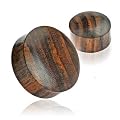 KULTPIERCING� Organic Tunnel Plug Holz Flesh Piercing Ohr Plugs Wood Braun 8 - 16 mm