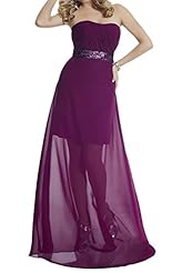 Strapless Chiffon Applique Evening Dress/Prom Dress/Party Dress  With a Sash 