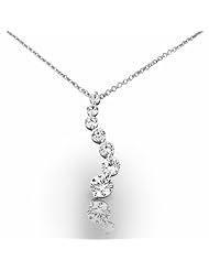 Platinum Beautiful Journey Diamond Pendant featuring Seven Round Brilliant Diamonds. 1 5/8 CTW