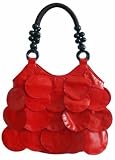 Womens Red Circle Patch Discs Fashion Shoulder Handbag