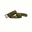 Ed Hardy Women's Green Camoflage Bulldog & Tiger Graphics Leather Belt