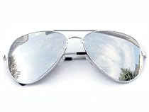 Tedd Haze Pilotenbrille Silber-verspiegelt mit Brillen Beutel