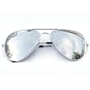 Tedd Haze Pilotenbrille Silber-verspiegelt mit Brillen Beutel
