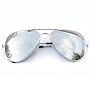 Tedd Haze Pilotenbrille Silber-verspiegelt mit Brillen Beutel
