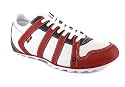 LEVIS ZERO LEATHER LACED UP TRAINERS WHITE/NAVY/RED