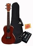 Kala KA-C Mahogany Concert Ukulele Bundle with Gig Bag, Cherub Tuner, and Polishing Cloth