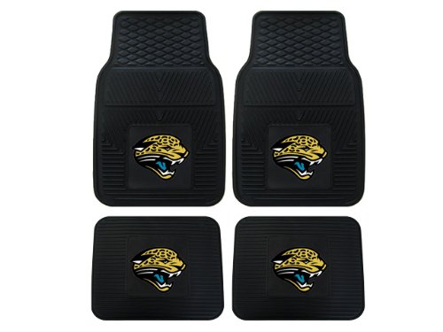 A Set of 4 NFL Universal Fit Front and Rear All-Weather Floor Mats - Jacksonville Jaguars