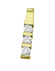 14K Yellow Gold Diamond Three-Stone Pendant - 0.75 Ct. -- LIFETIME WARRANTY