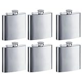 Personalized Set of 6 6oz Stainless Steel Groomsman Flask - Engraved