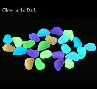 Decorative Gravel Garden or Yard 100 Glow in the Dark Sky Blue Noctilucent Pebbles Stones for Walkway Park Ornaments(20pcs)