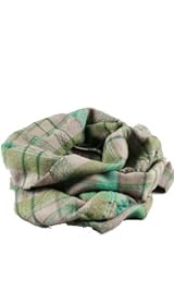 Plaid Shirred French Eternity Grey/Turqoise