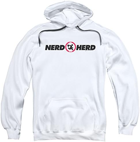 Chuck Nerd Herd Mens Pullover Hoodie White Xl