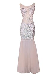 Sexy Open-Back Beaded Evening Dress/Pageant Dress/Prom Dress/Party Dress 