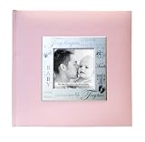 MCS MBI 846611 9 by 9-Inch Fabric Expressions with Frame Front 200 Pocket Album in Baby Pink