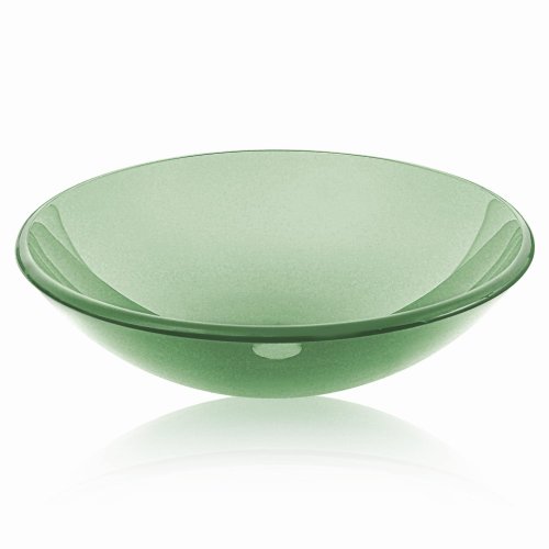 Decolav 17-Inch Round Tempered Transparent Glass Vessel Sink, Green #1112T-TGR On Sale