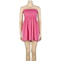 FULL TILT Womens Smocked Terry Tube Dress - Pink