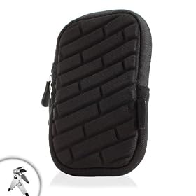 Durable Molded NeoArmor Carrying Case for Nikon COOLPIX S3300 , S4300 , AW100 and Many More Digital Cameras! ** Includes Miniature Tripod! **