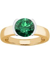 1.10 Ct Round Green SI1/SI2 Diamond 14K Yellow Gold Ring