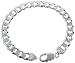 Sterling Silver Italian Curb Cuban Link Necklace Chain 9mm (3/8 in.) Heavy weight Beveled Edges Nickel Free, sizes 7 - 30 inch