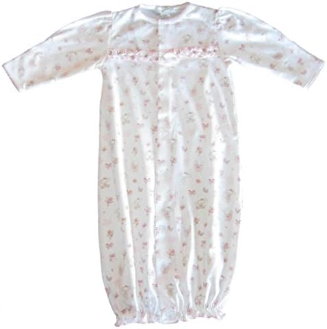 Kissy Kissy Baby-Girls Infant Sweetest Treasures Print Convertible Gown-White With Pink-Small