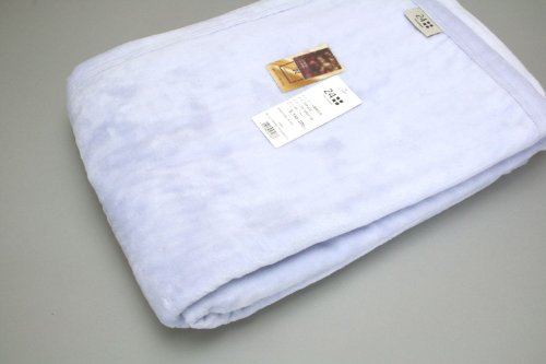 西川の綿毛布　糸が抜けにくいシール織　（シングル140×200cm）　日本製 (ブルー)