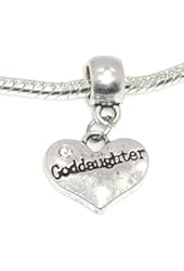 Jewelry Monster Antique Finish "Dangling Goddaughter Heart" Charm Bead for Snake Chain Charm Bracelet K00041
