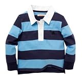 Blue Zoo- Blue block stripe rugby shirt- age 2-3