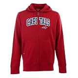 NHL Washington Capitals Signature Hood Applique Long Sleeve Full-Zip Fleece, Dark Red, Medium