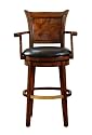 Global Distinctions Swivel Bar Stool with Top Grain Leather Seat