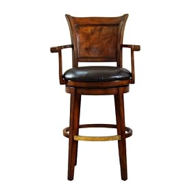 Click here to buy Global Distinctions Swivel Bar Stool with Top Grain Leather Seat by Global Distinctions.