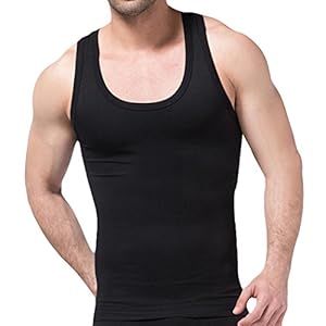 H:oter® Comfortable Mens Body Shaper Ouick Dry I-Shaped Vest - Black