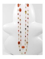 Japanese silk cord Carnelian Necklace