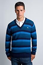 Wool/Mohair Blend V-Neck Stripe Sweater