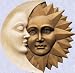 Celestial Sun Moon statue Greenman Harmony sculpture