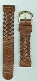 Genuine TIMEX Mens Brown Braid Leather Strap, wide end-piece 19mm, width 18mm, length 7 in