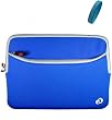 Dell Inspiron Dual Pocket Blue Neoprene Sleeve Carry Case for Dell Inspiron Mini IM10-2863 10 Inch Netbook + Bonus Wristband
