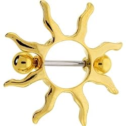 Golden Janet Jackson Sun Nipple Ring