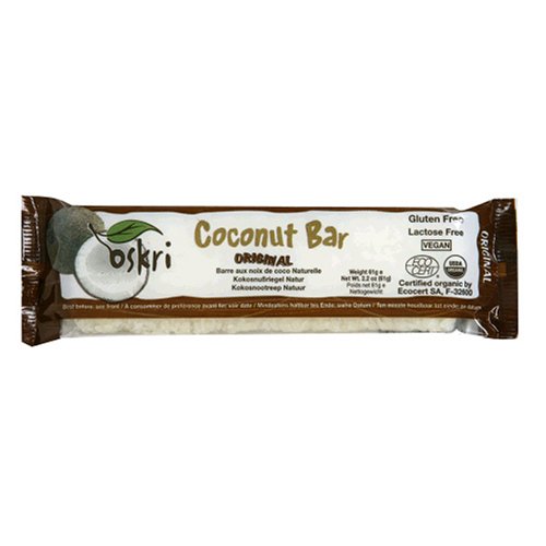 Oskri Organics Coconut Bar, Original, 2.2-Ounce Bars (Pack of 36)