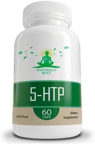 5-HTP 60 Capsules 200mg Per Serving from Naturally Best - Natural Anti Depressant For Headache Depression Psychiatric Disorders Fibromyalgia Also Used As an Appetite Suppressant Weight Loss Agent and Natural Sleep Aid - 100% Satisfaction Guaranteed