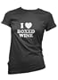 I Love Boxed Wine Women's T-shirt, I Heart Boxed Wine Funny Womens Shirts, Medium, Brown