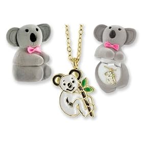 Koala Bear Crystal Charm Pendant With VelourKoala Bear Shaped Box