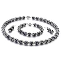 PearlsOnly MarieAnt Black 8-9mm AA Freshwater Pearl Set