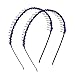 uxcell 2 Pcs Purple Nylon Cord Twine Black Metal Twist Loop Teeth Hair Hoop