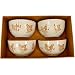 Roosters and Hens Boxed Gift Set of 4 Caf&eacute; au Lait Bowls