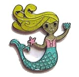mermaid golf ballmarker, ball marker with hat clip-Sea Green