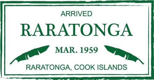 Raratonga Cook Islands Passport Travel Retro Stamp Car Bumper Sticker Decal 5" x 3"